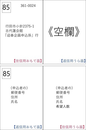 往復ハガキ記入例